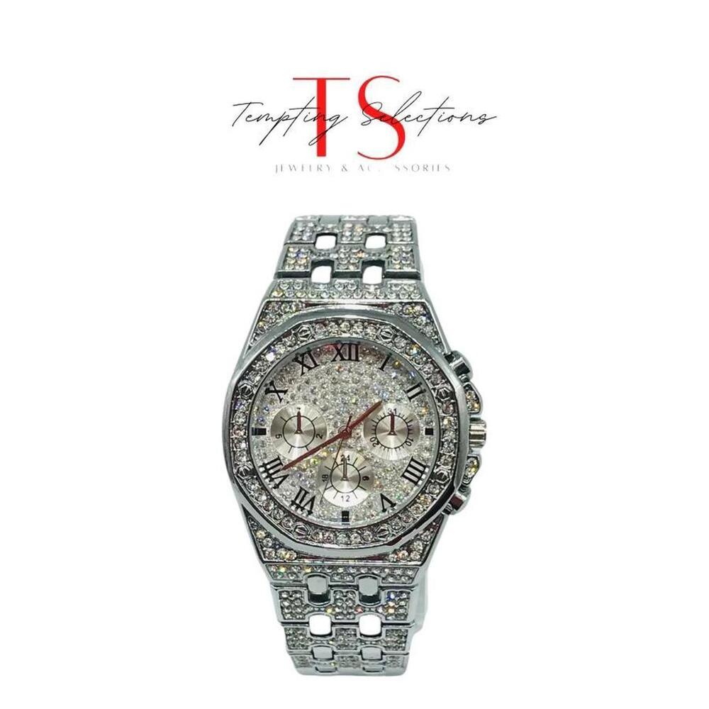 Iced Ap Style Stainless Steel Watch